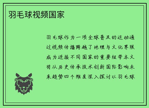 羽毛球视频国家